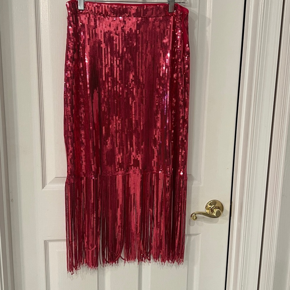 Rachel Zoe Red Sequin Maxi Skirt